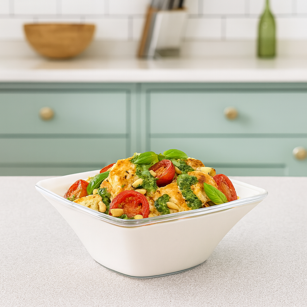 Square Medium Serving Bowl with Salad
