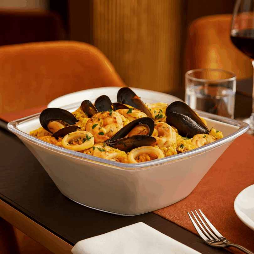 Paella In Square Large Serving Bowl