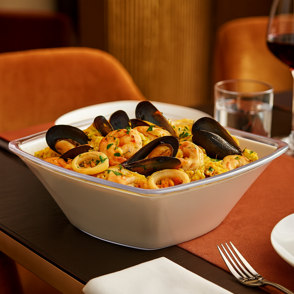 Paella In Square Large Serving Bowl