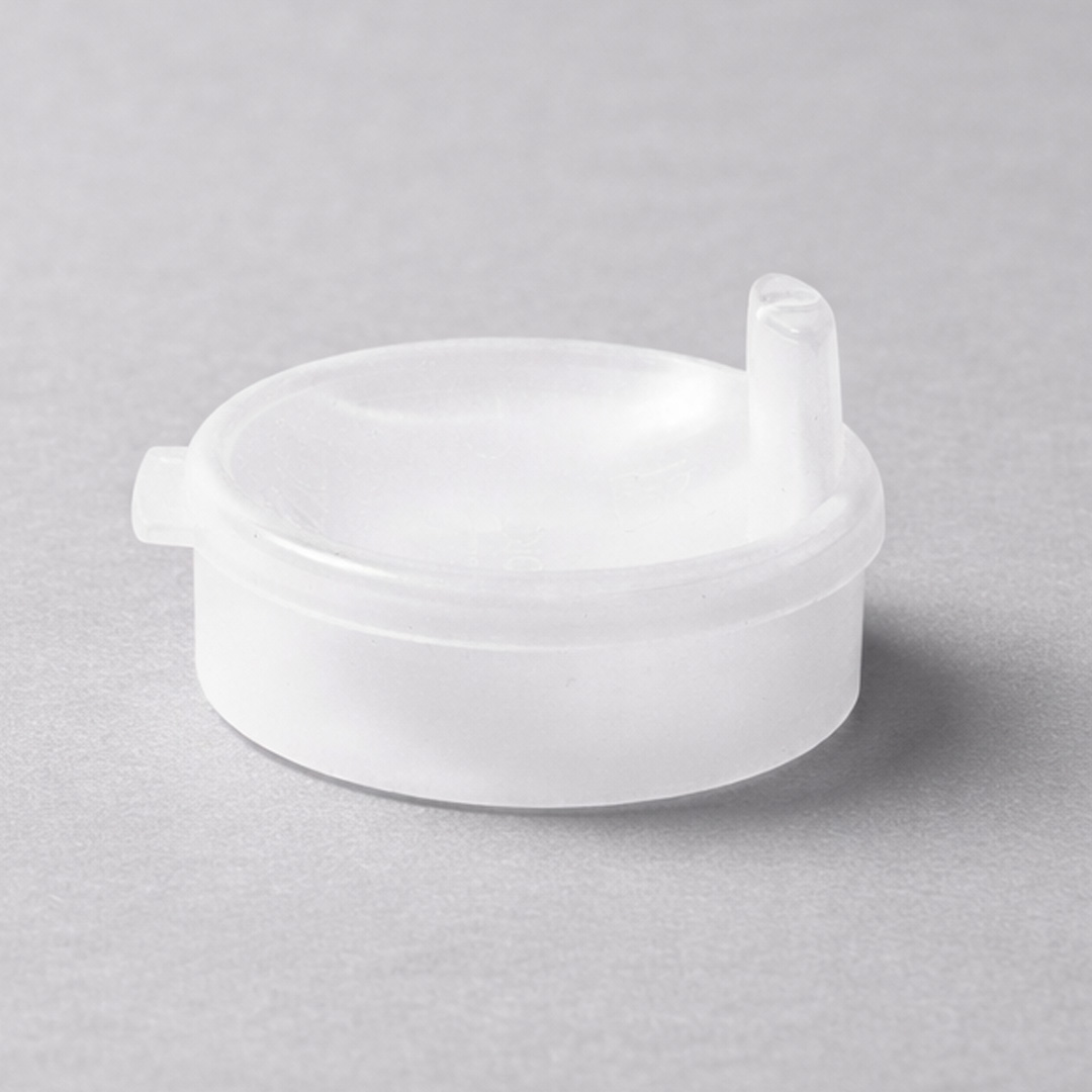 Narrow spout for beaker grey background.