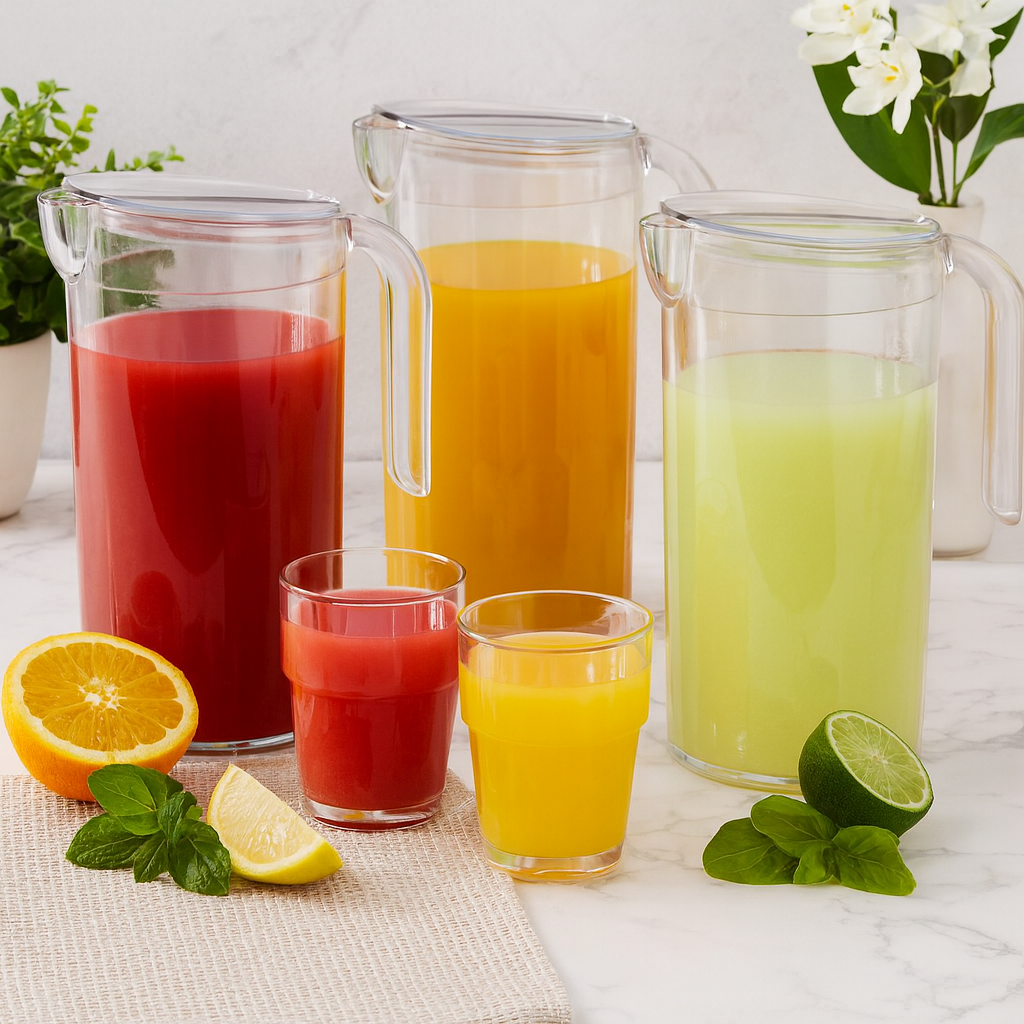 Fridge Jugs with Selection of Juices