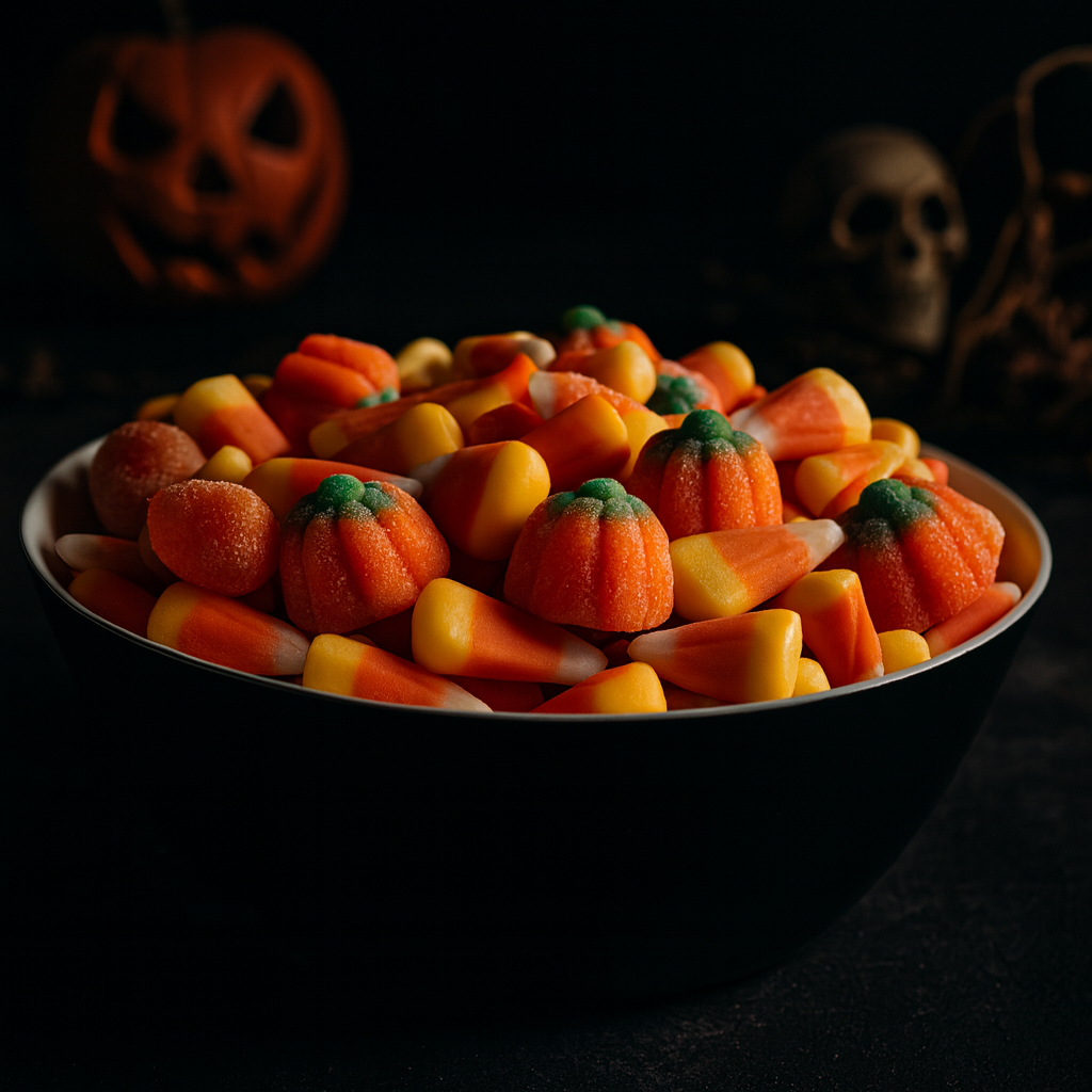 Halloween Candy in Large Omada Black Bowl