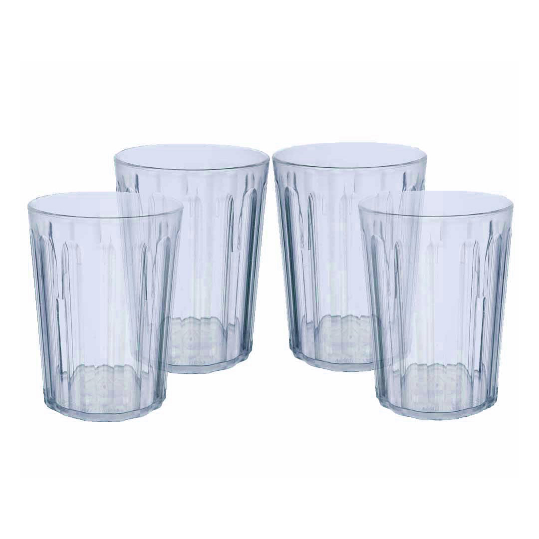 Pack of 4 Antibacterial Tumblers with Blue Tint
