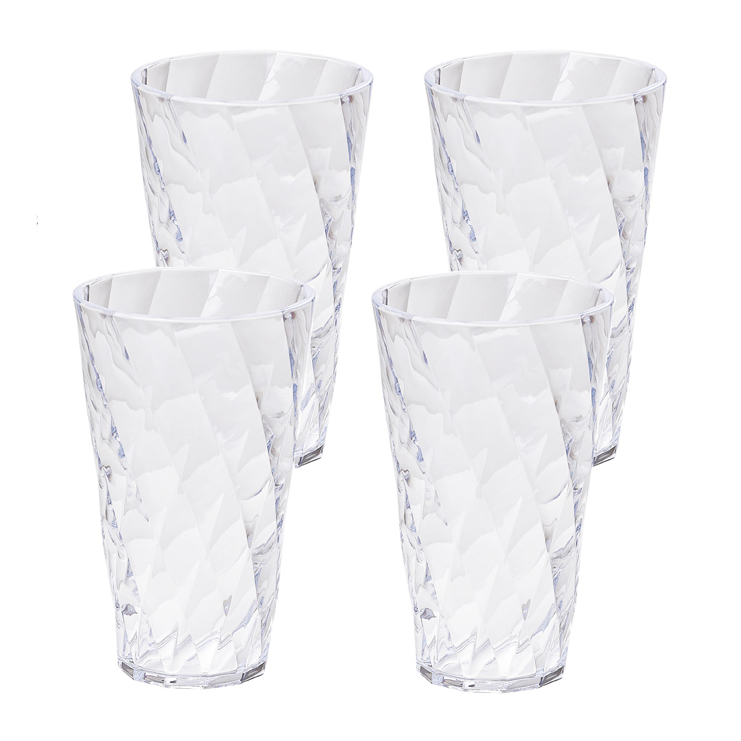 Pack of 4 Large 500ml Diamond Tumblers