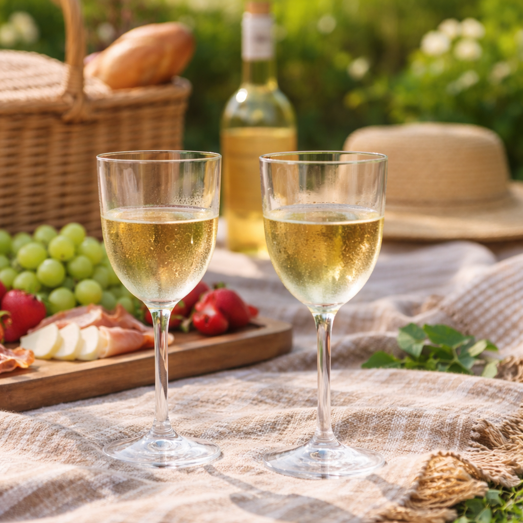 Aura Shatterproof Wine Glasses in Picnic Setting