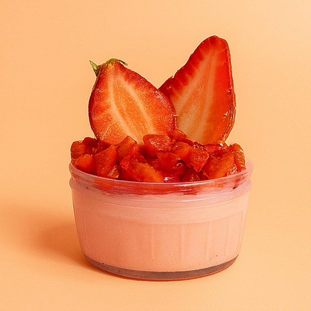 Strawberry Mousse in Clear Ramekin